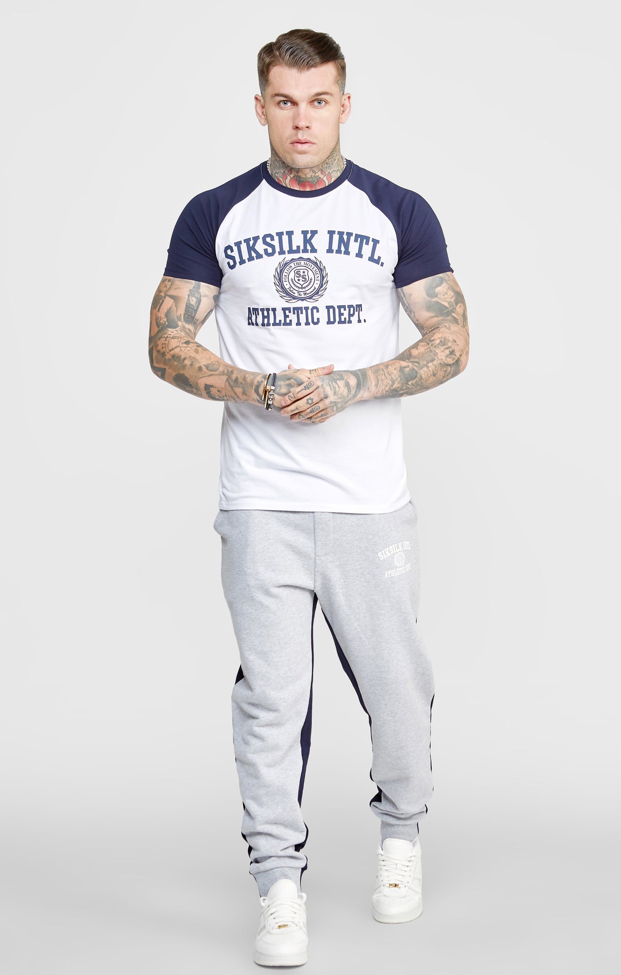 White Raglan Sleeve Muscle Fit Graphic T-Shirt (2)