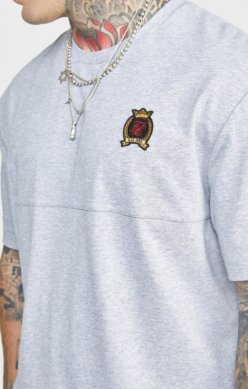 Grey Cut And Sew Oversized T-Shirt (1)