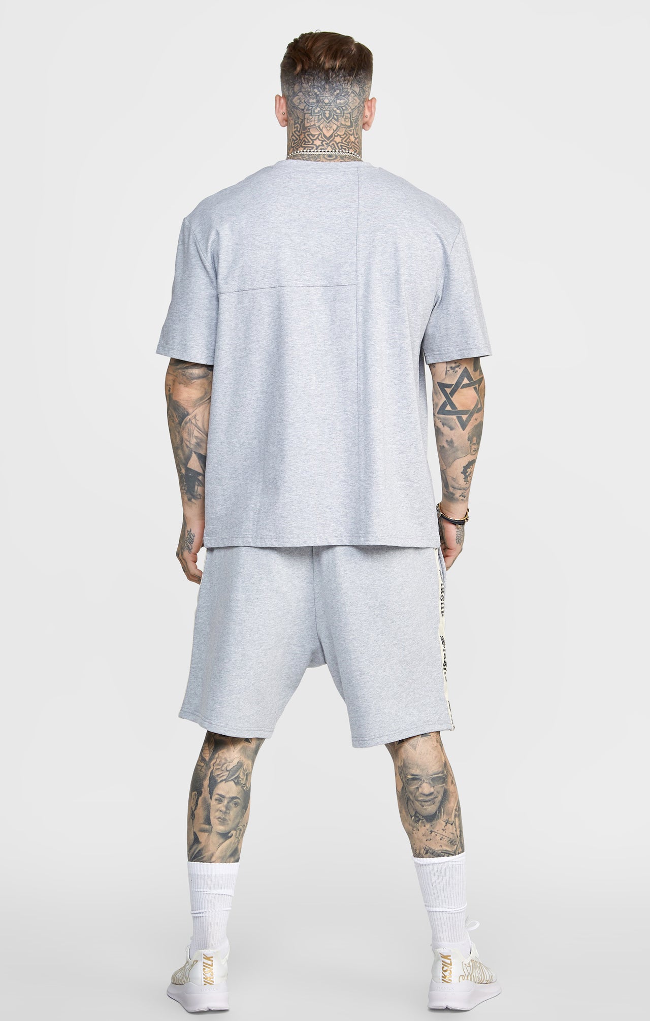 Grey Cut And Sew Oversized T-Shirt (4)