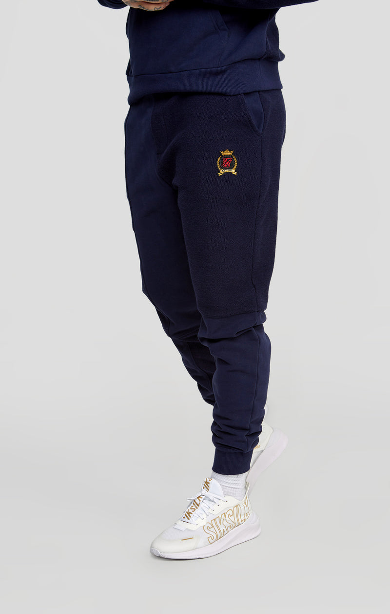 Navy Cut And Sew Reverse Jogger