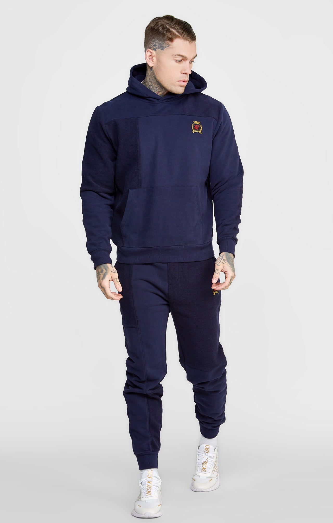 Navy Cut And Sew Reverse Oversized Hoodie (2)