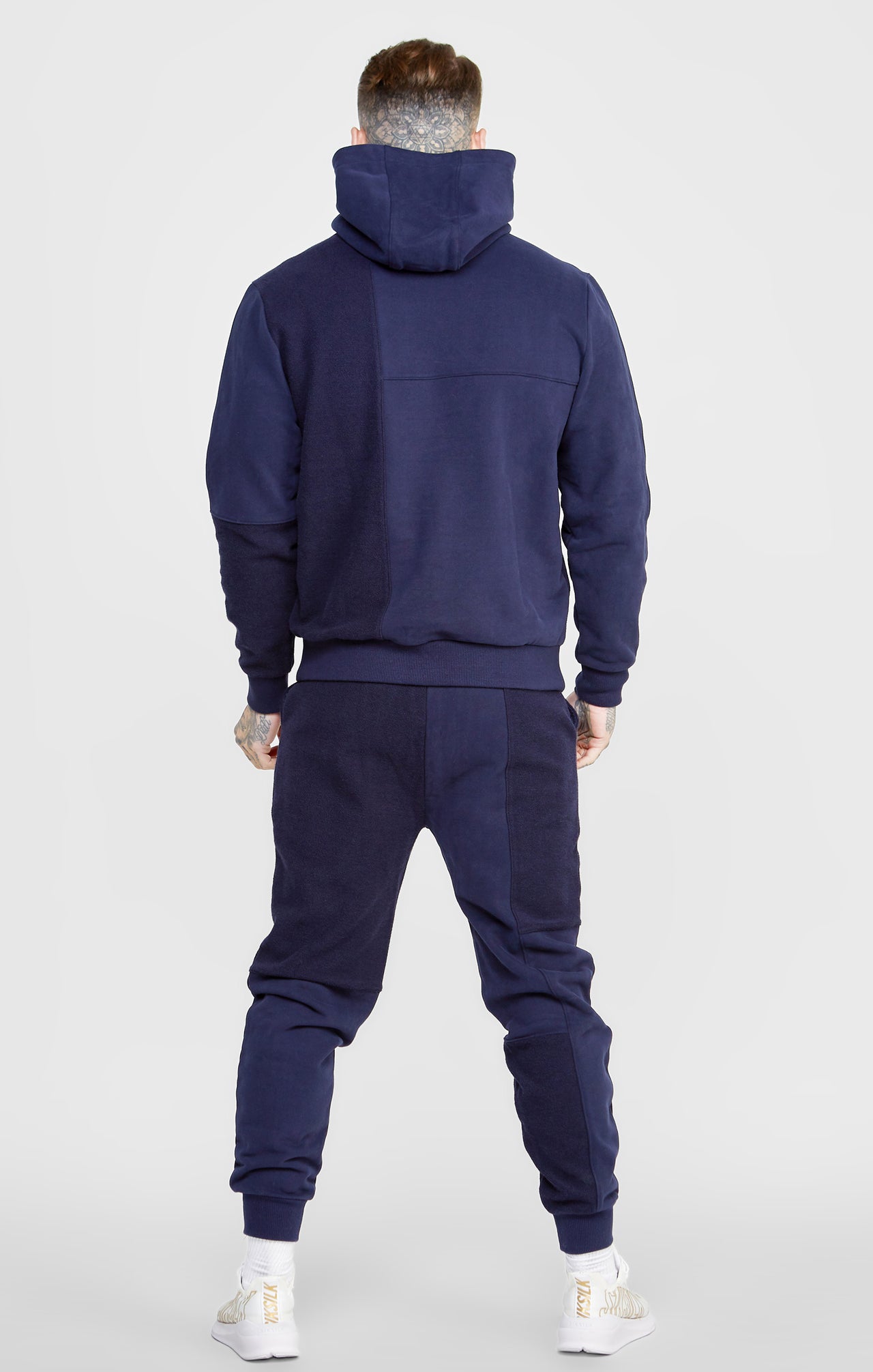 Navy Cut And Sew Reverse Oversized Hoodie (4)