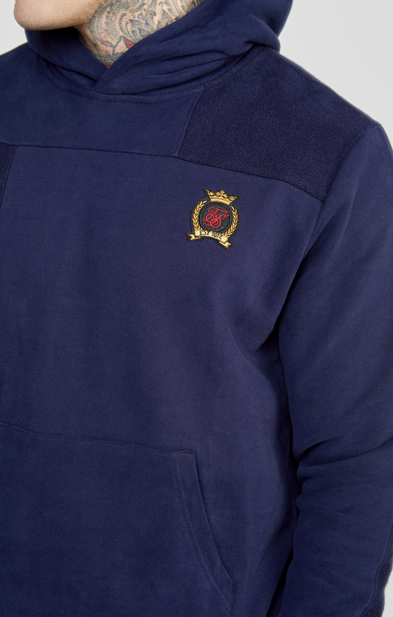 Navy Cut And Sew Reverse Oversized Hoodie (1)