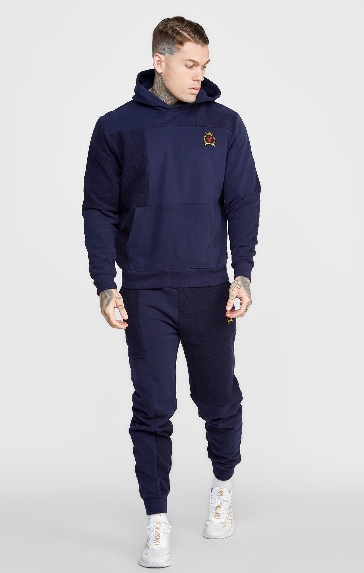 Navy Cut And Sew Reverse Jogger (3)