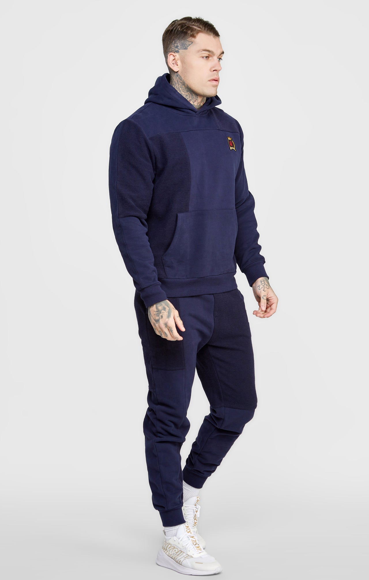 Navy Cut And Sew Reverse Jogger (4)