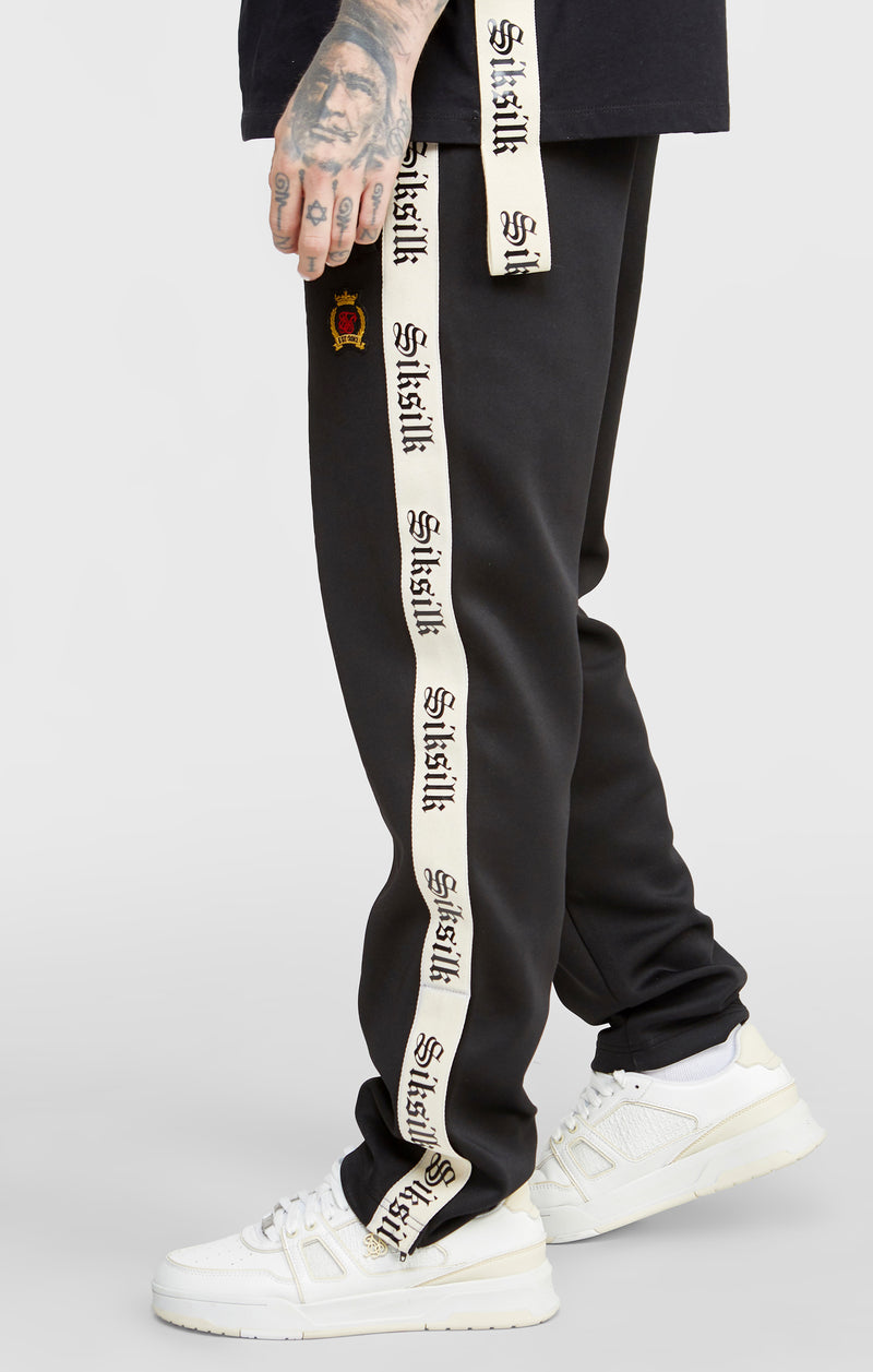 Black Open Cuff Track Pant W Gothic Taping (1)