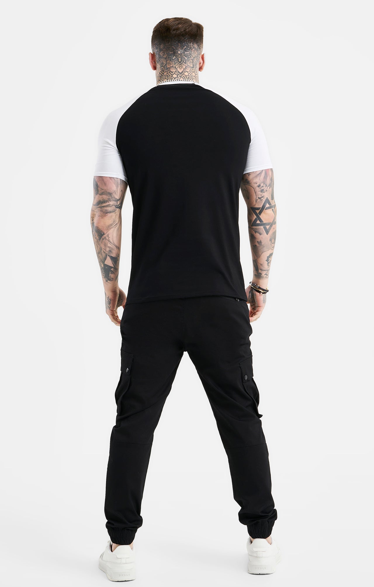 Black Raglan Muscle Fit T-Shirt (4)