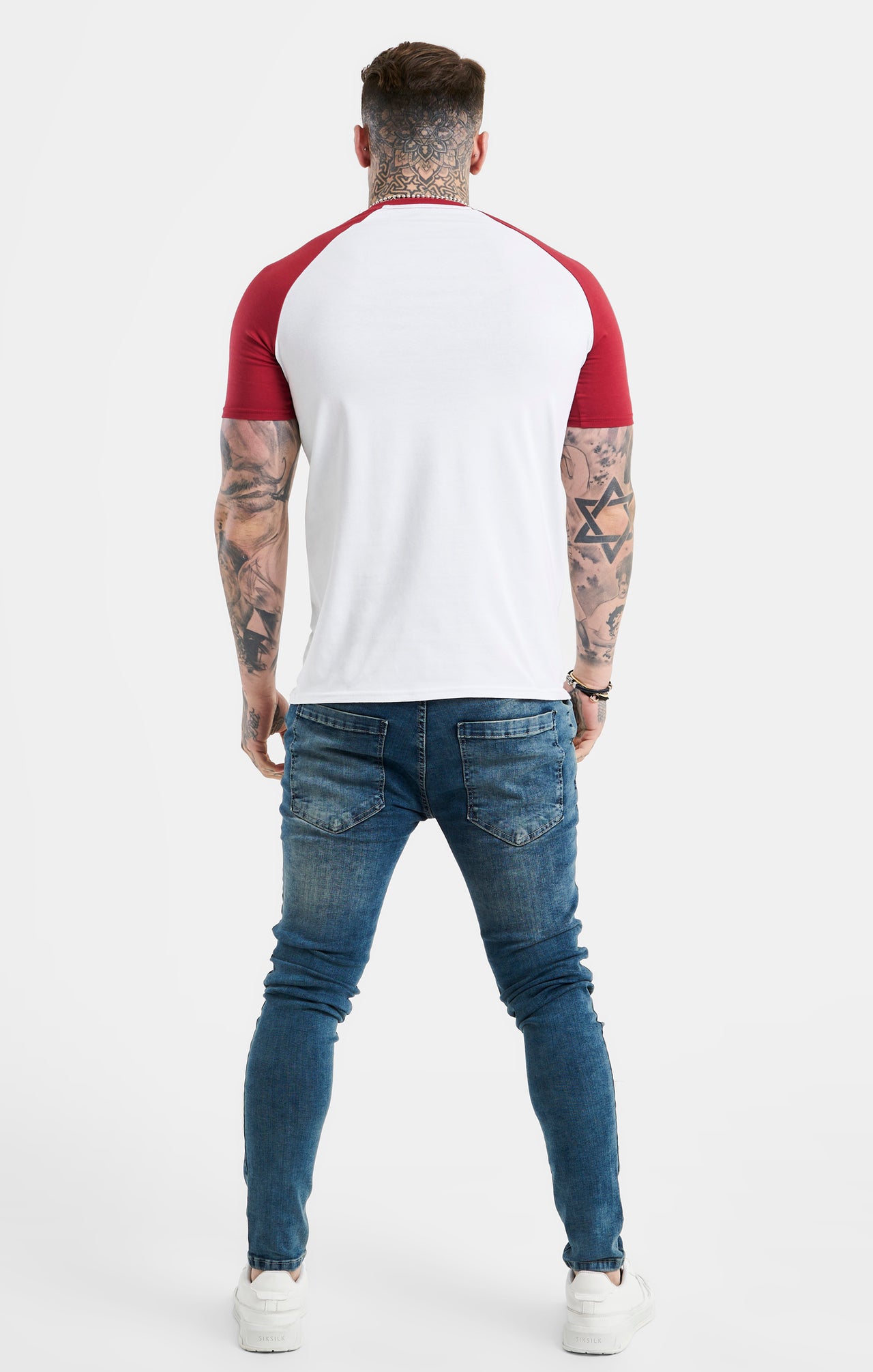 White Raglan Muscle Fit T-Shirt (4)