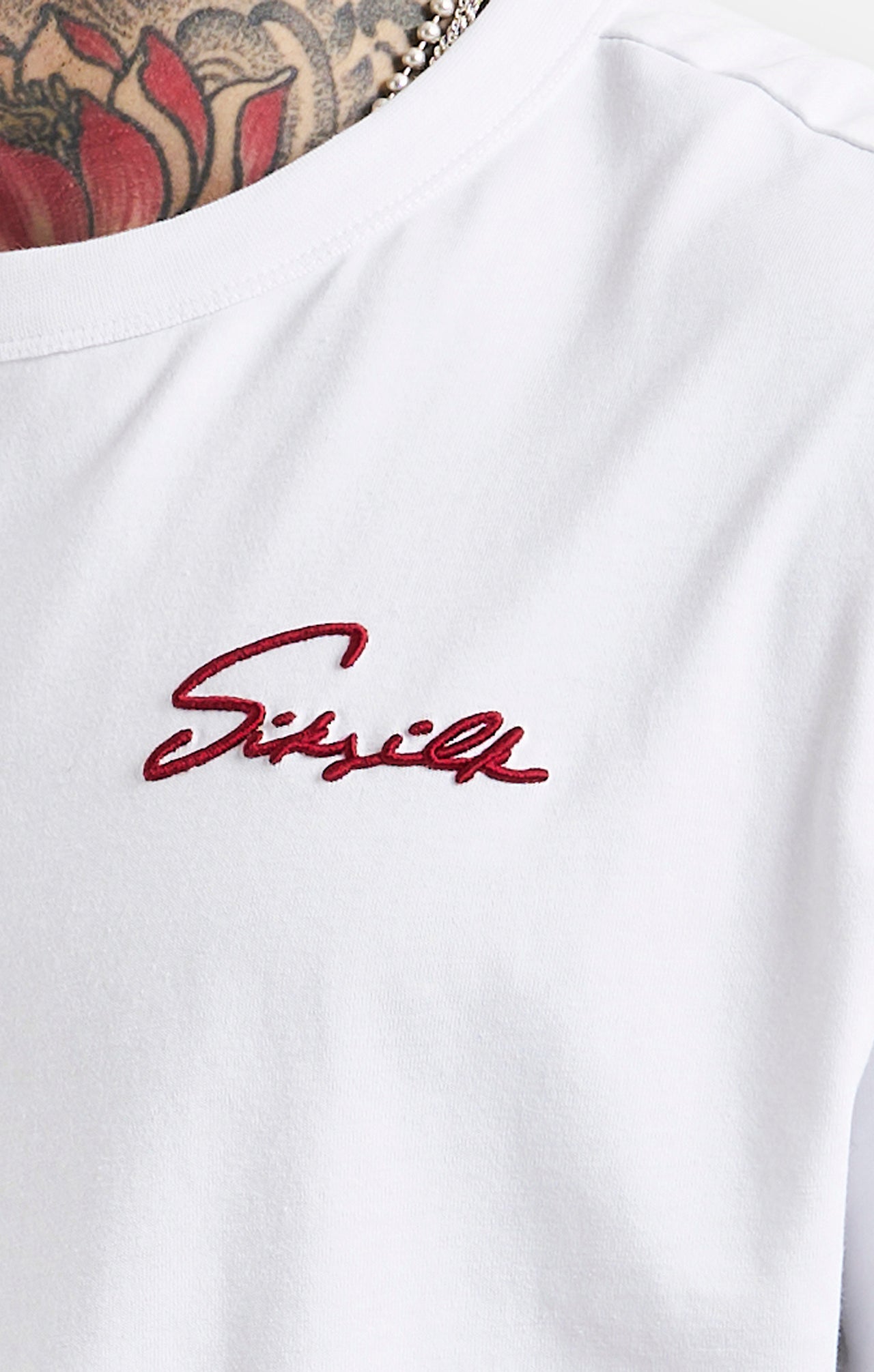 White Script Embroidery Oversized T-Shirt (2)