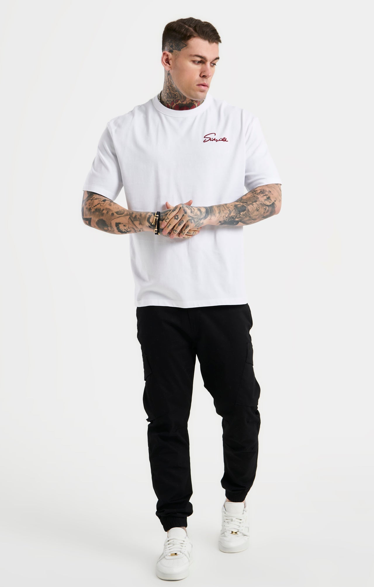 White Script Embroidery Oversized T-Shirt (3)