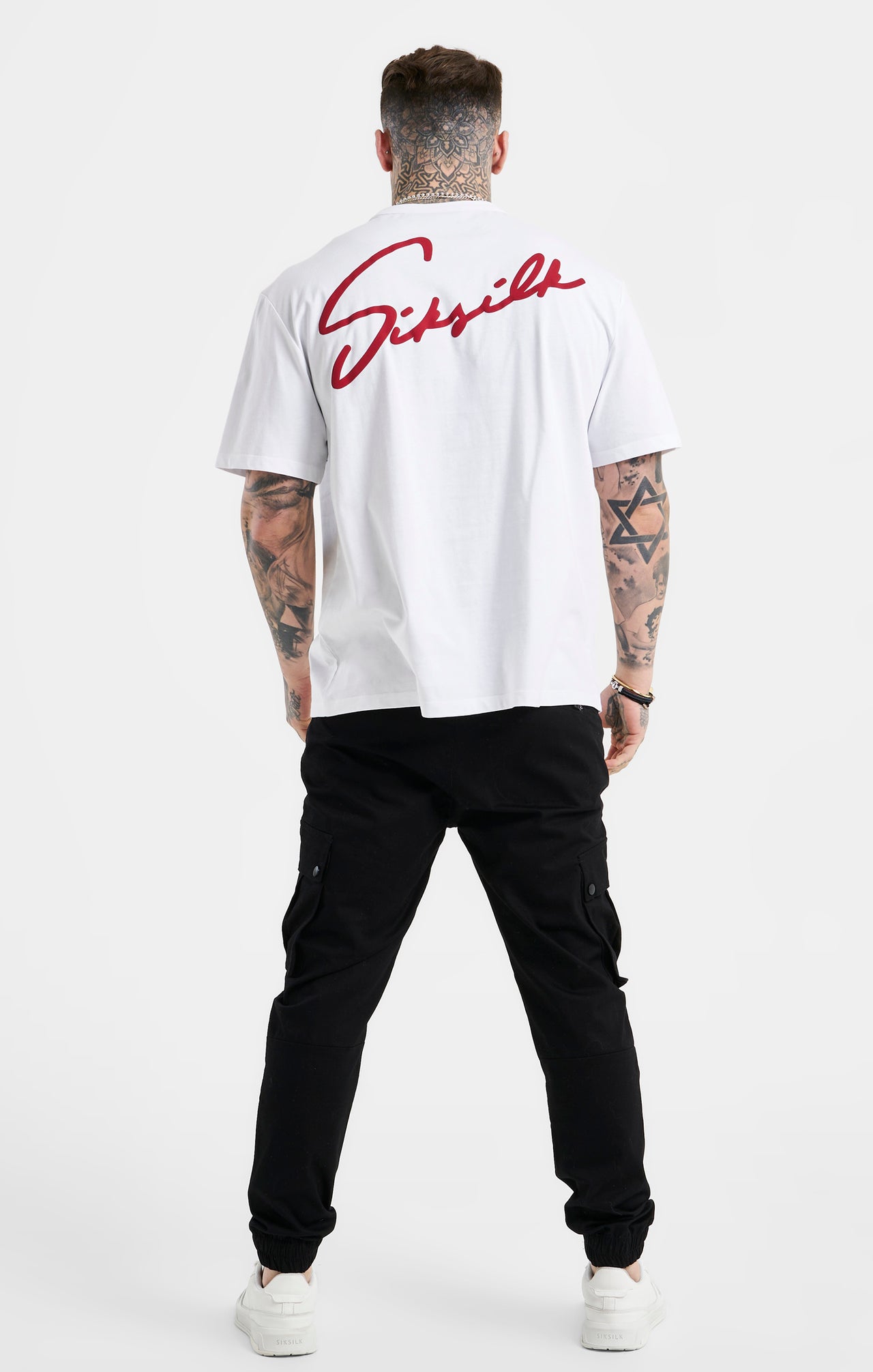White Script Embroidery Oversized T-Shirt (5)