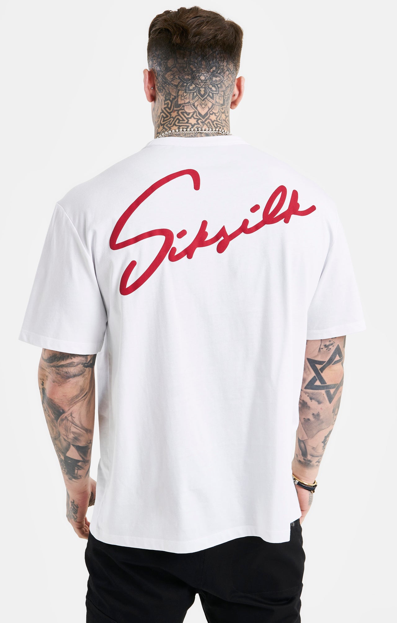White Script Embroidery Oversized T-Shirt (6)