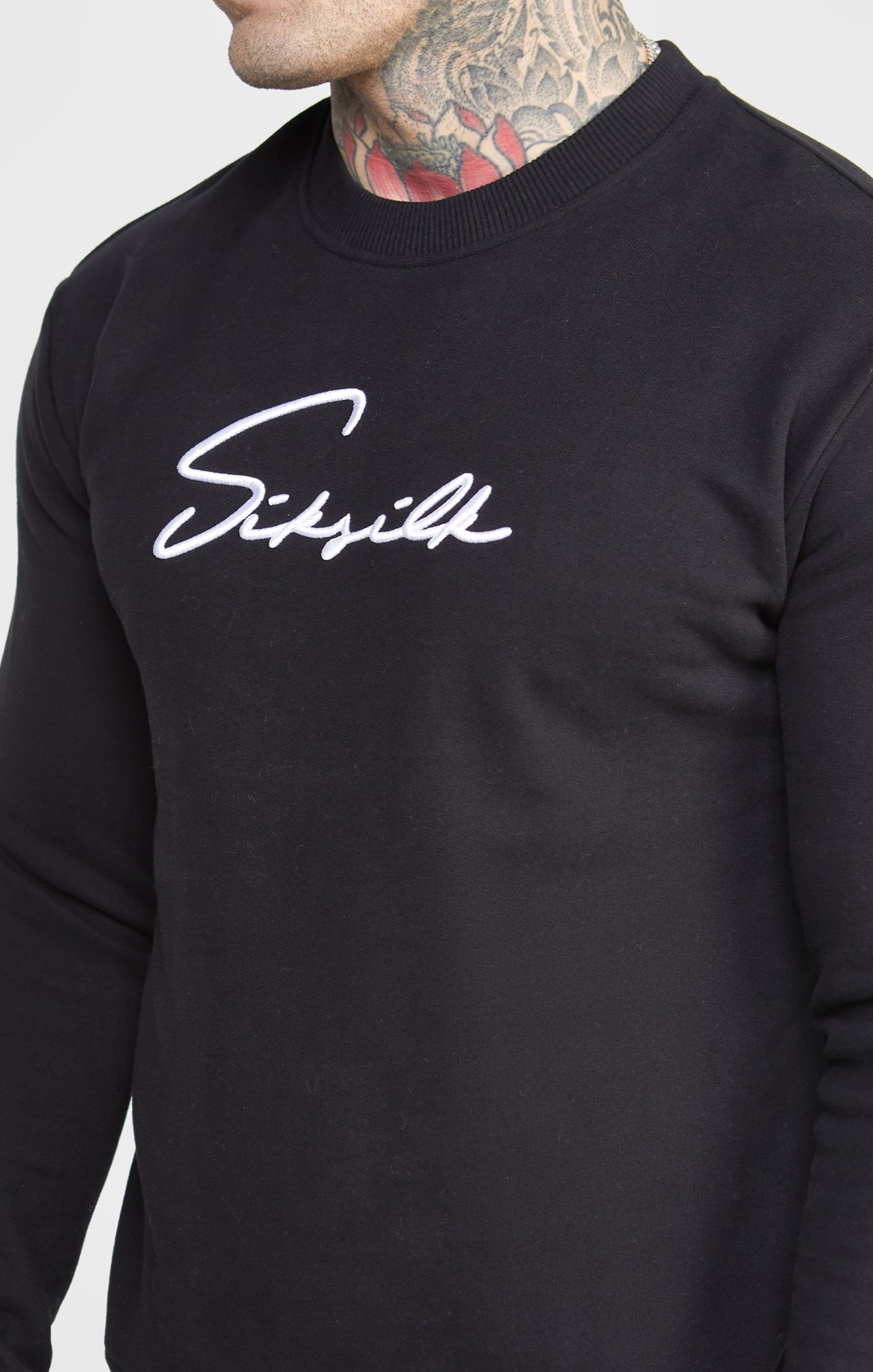 Black Script Embroidery Sweatshirt (1)