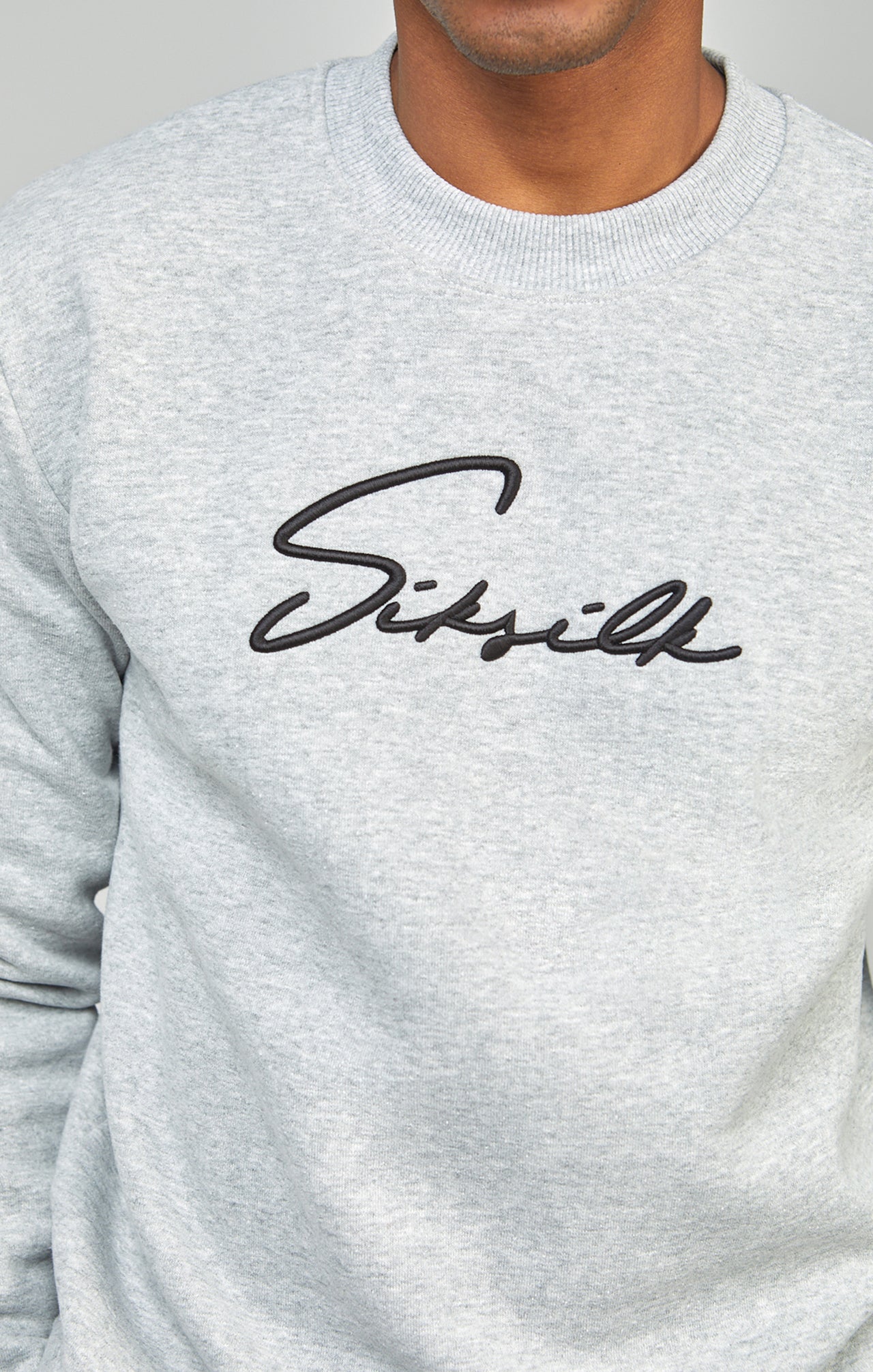 Grey Script Embroidery Sweatshirt (2)