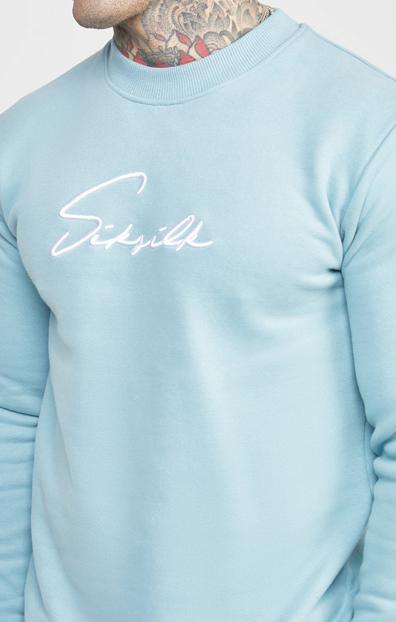 Blue Script Embroidery Sweatshirt (1)