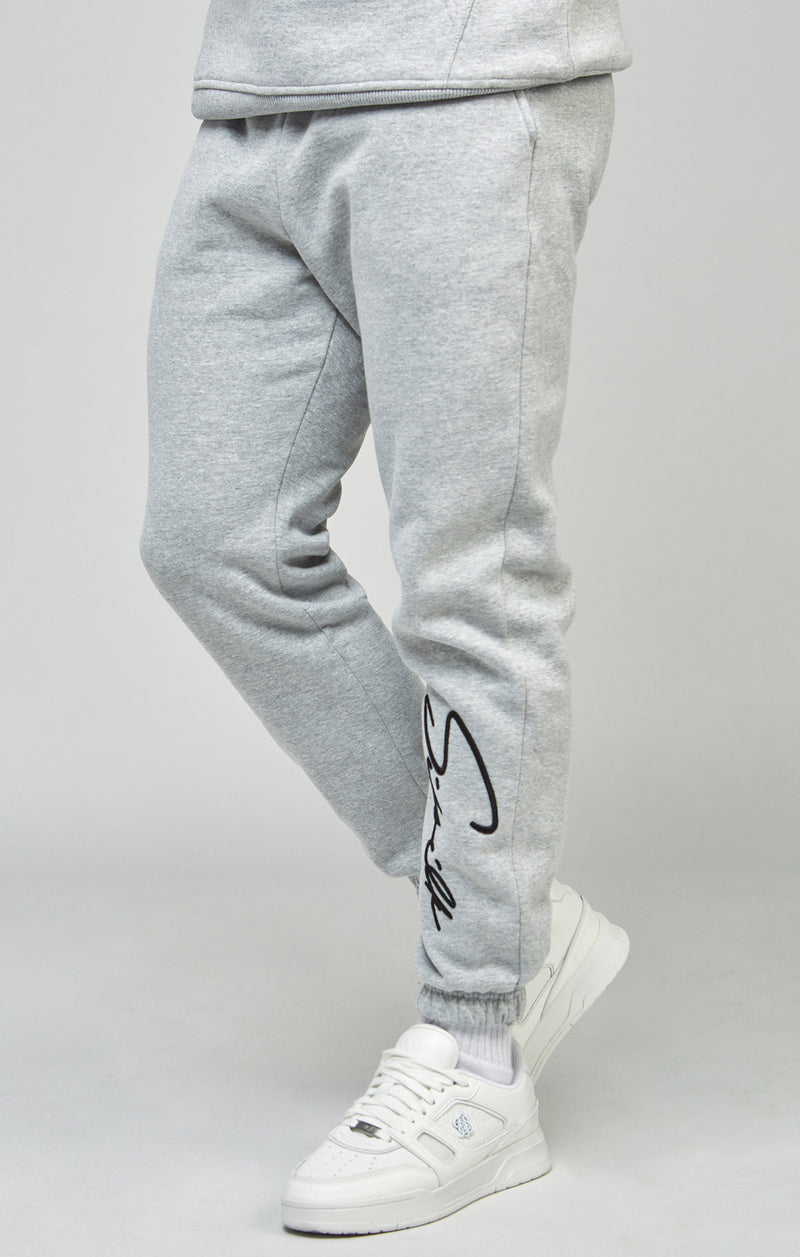Grey Script Embroidery Jogger