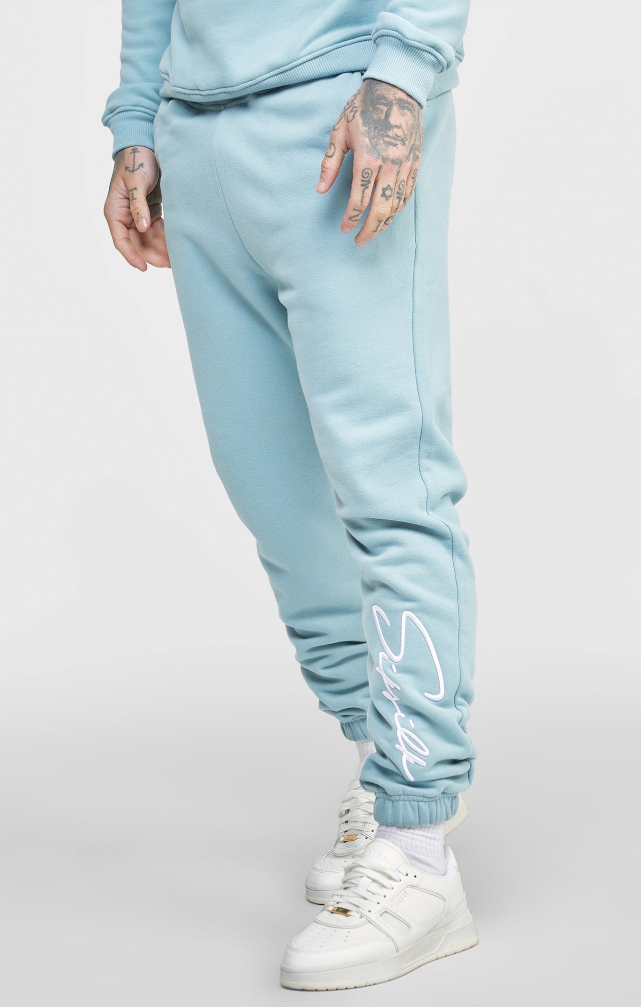 Blue Script Embroidery Jogger