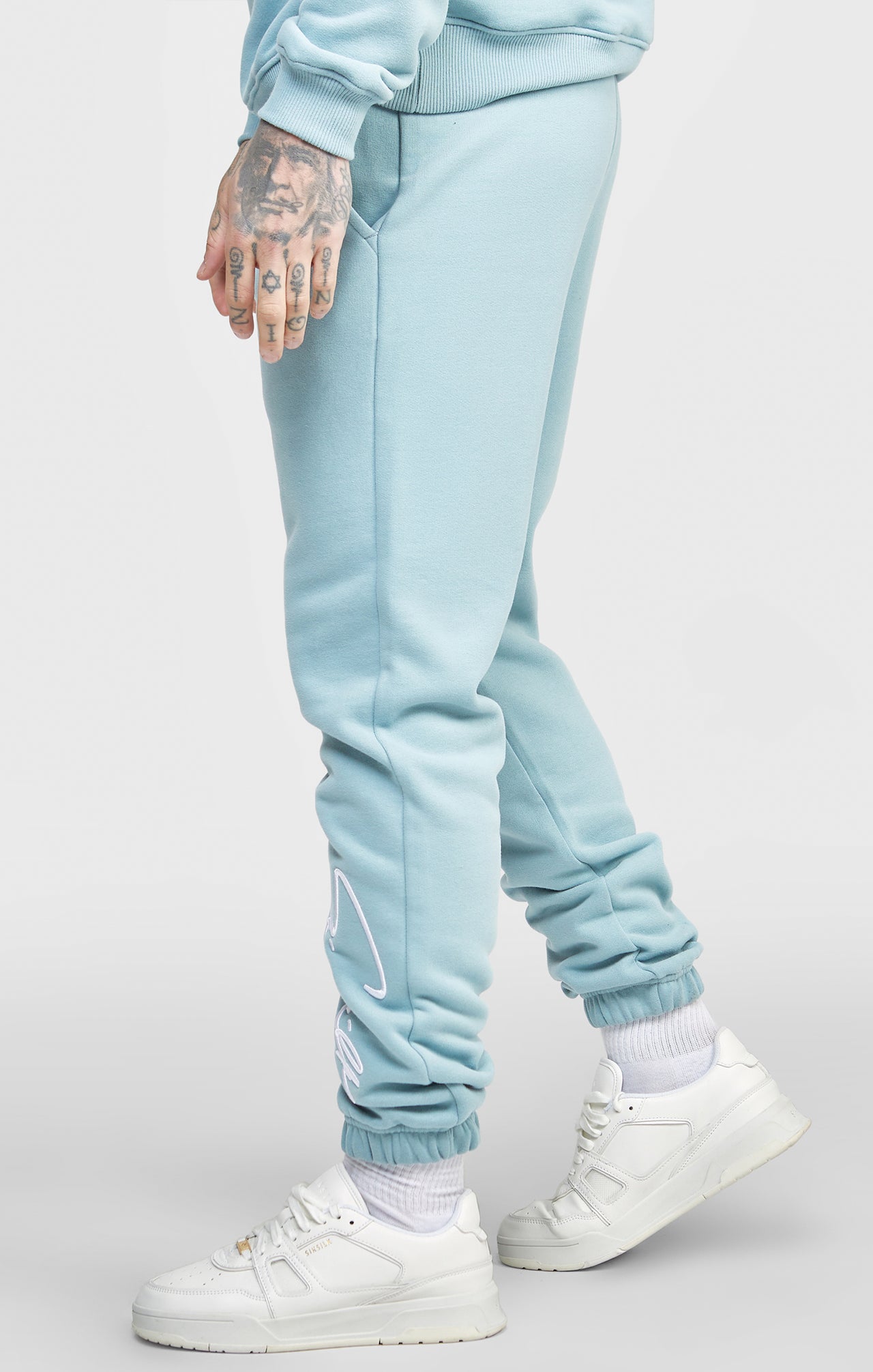 Blue Script Embroidery Jogger (1)