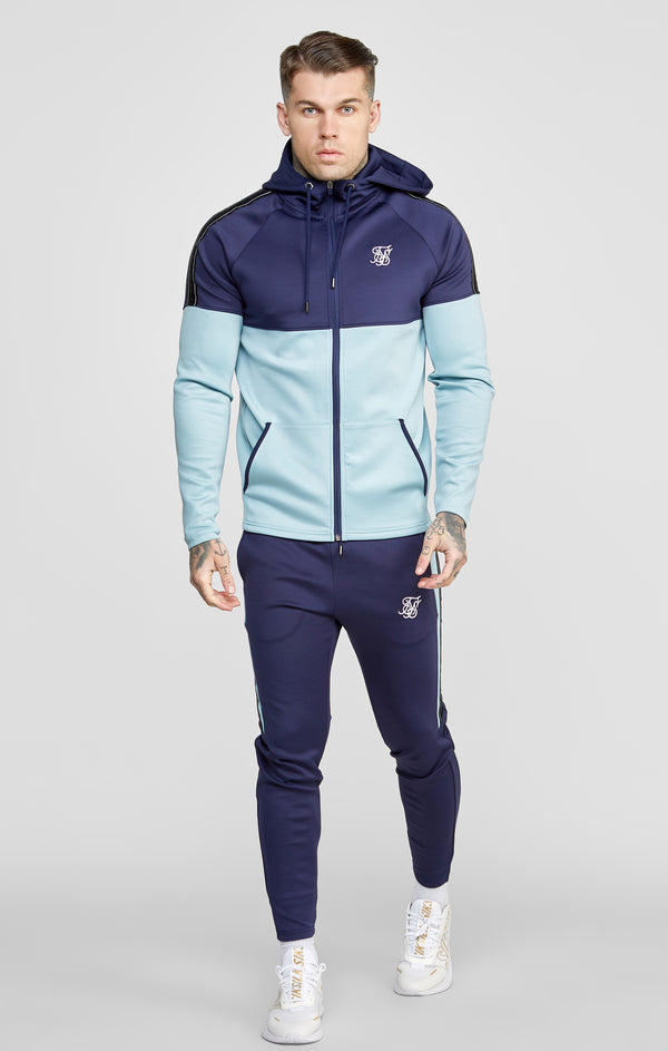 Navy Zip Through Hoodie And Jogger Tracksuit Set