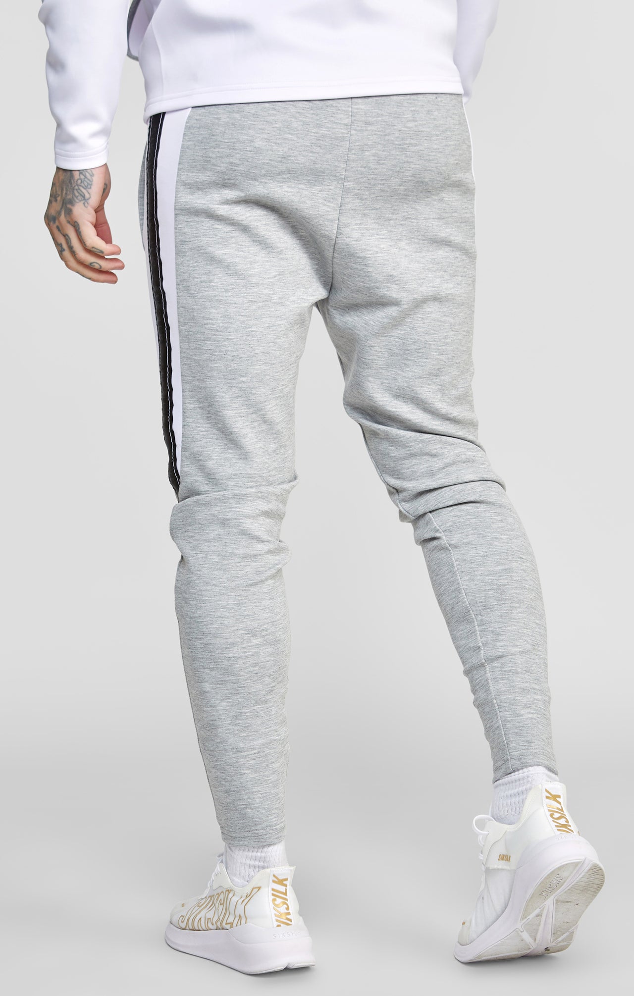 Grey Marl Zip Through Hoodie And Jogger Tracksuit Set (3)