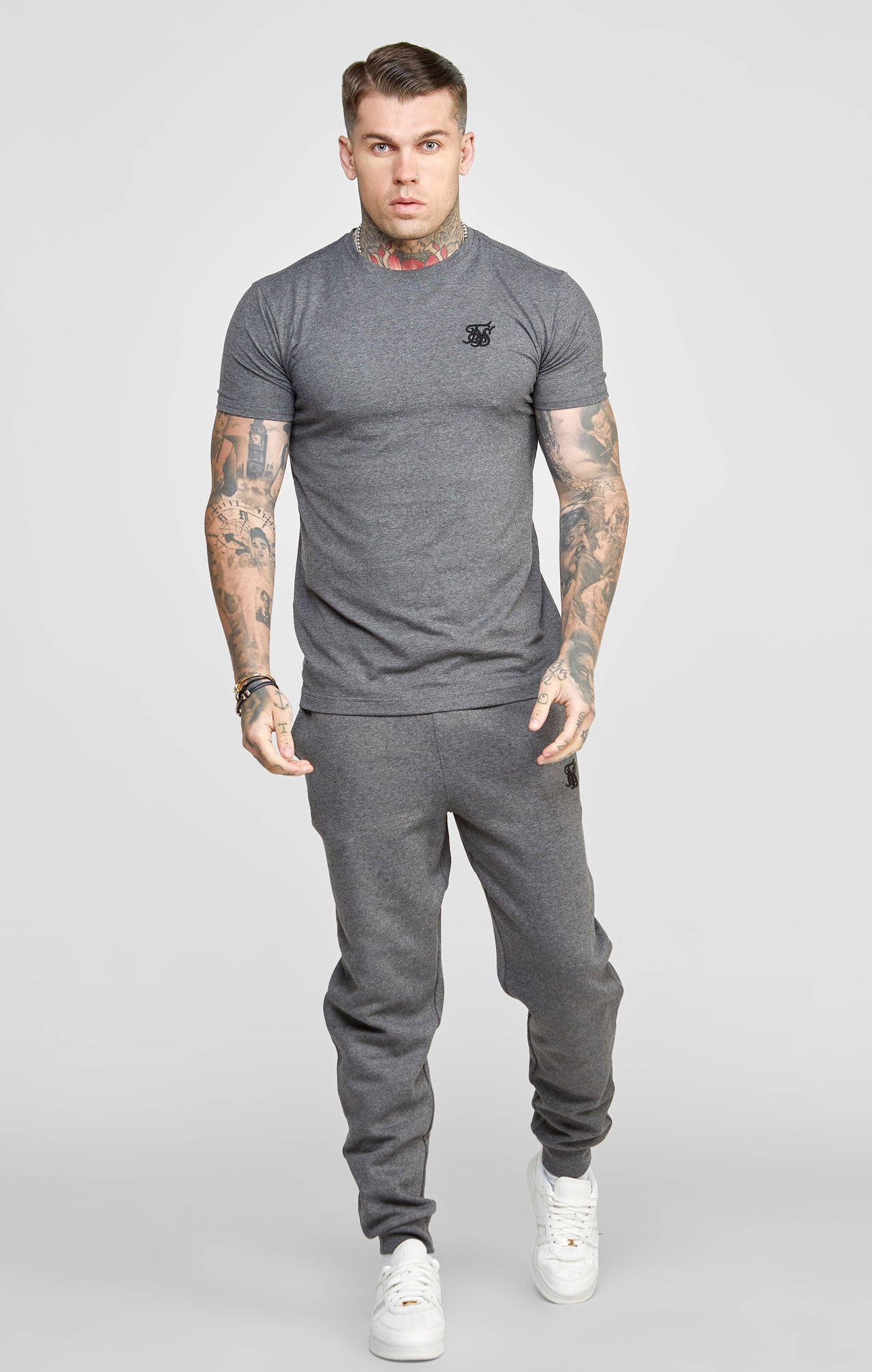 Dark Grey Essential Muscle Fit T-Shirt (2)