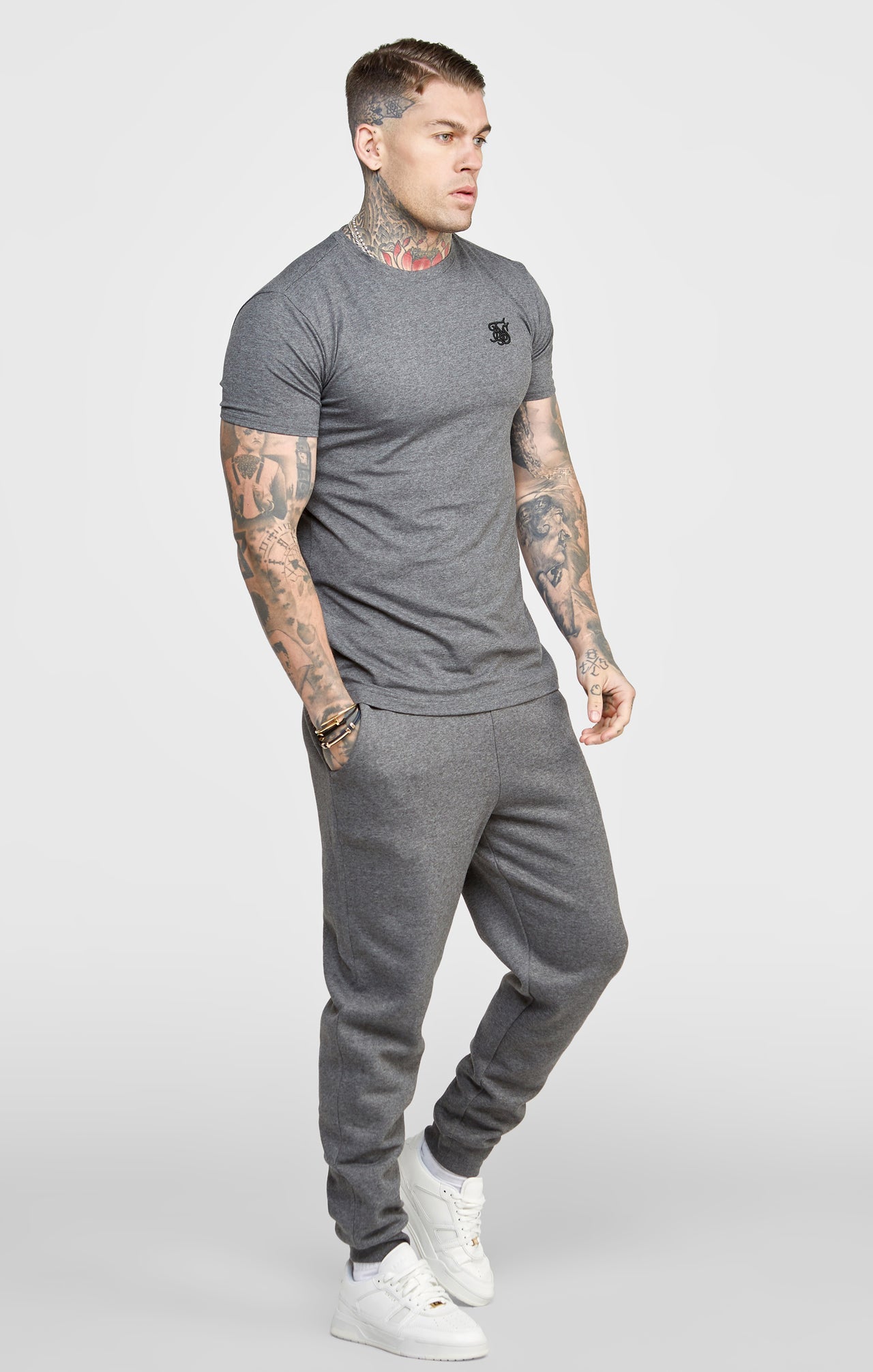 Dark Grey Essential Muscle Fit T-Shirt (3)