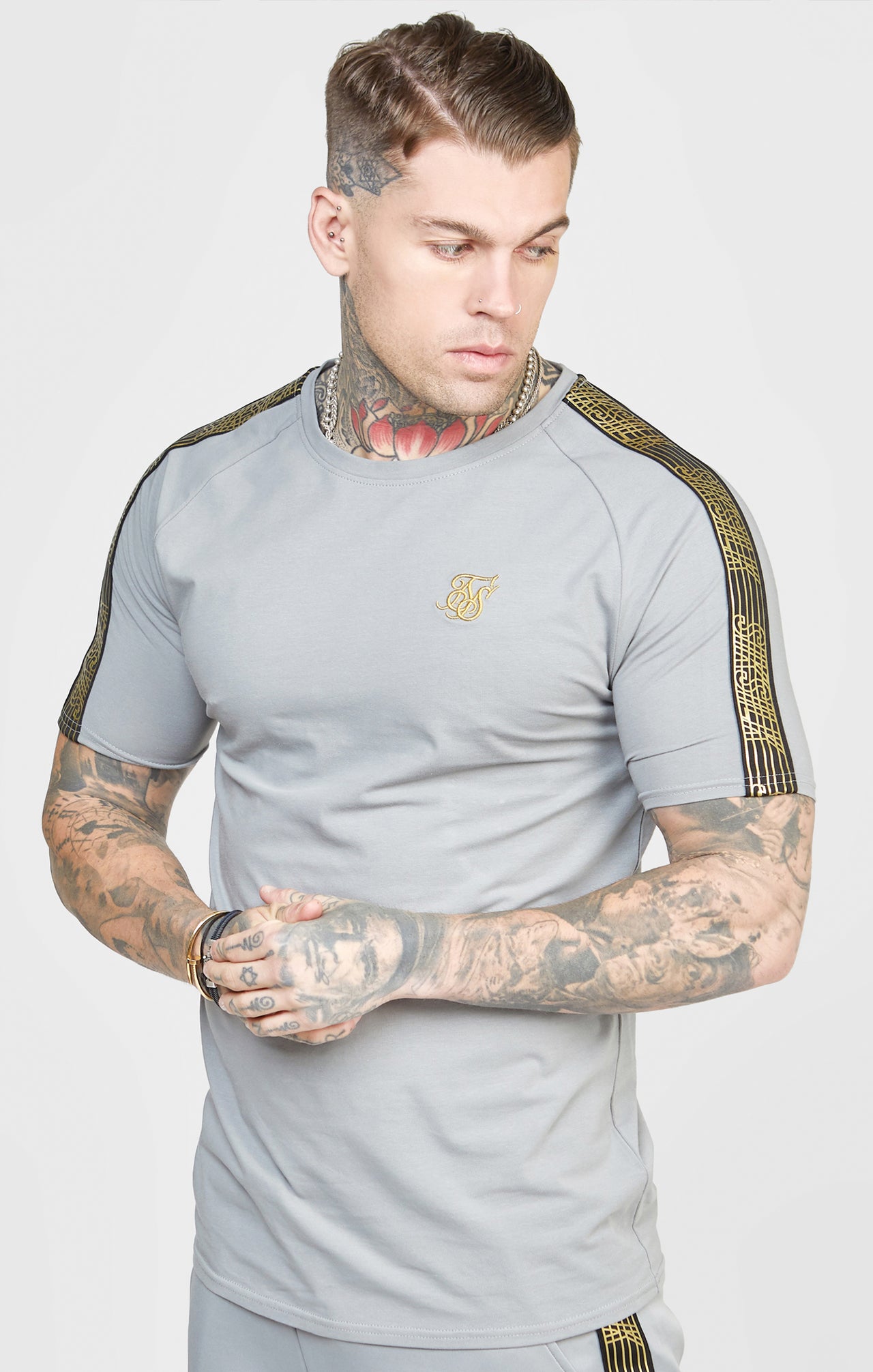 Grey Taped Logo T-Shirt