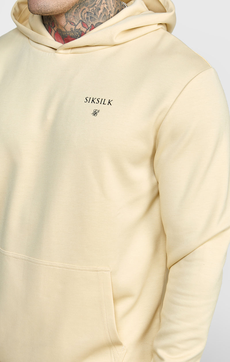 Beige Taped Overhead Hoodie (1)
