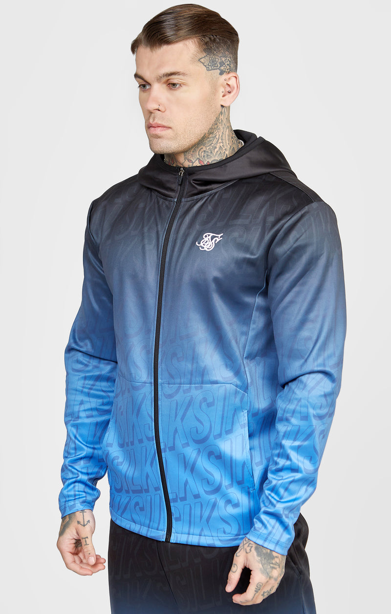 Blue Logo Fade Zip-Thru Hoodie