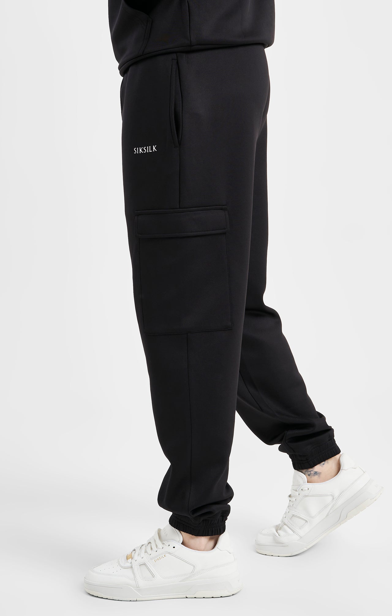 Black Poly Cargo Joggers (1)