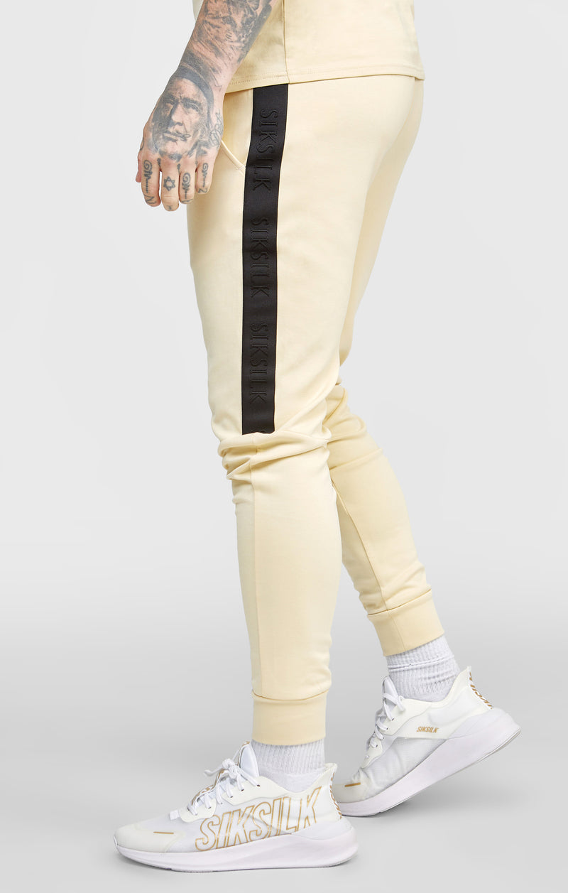 Beige Taped Cuffed Jogger (1)