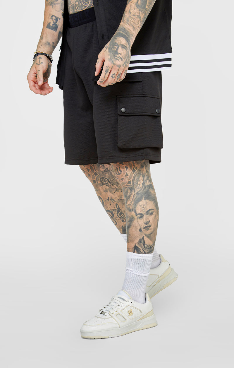 Black Casual Cargo Pocket Short