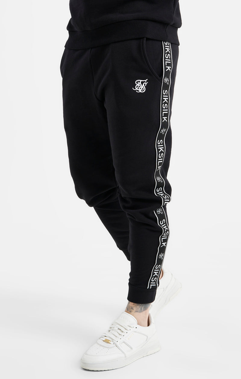 Black Taped Sweatshirt And Jogger Tracksuit Set (1)