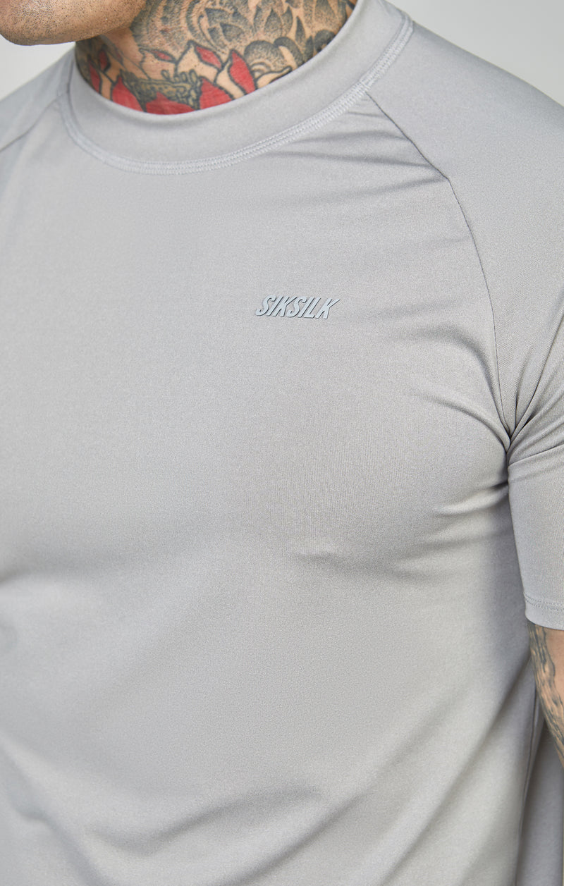 Grey Sports Curved Hem Muscle Fit T-Shirt (1)
