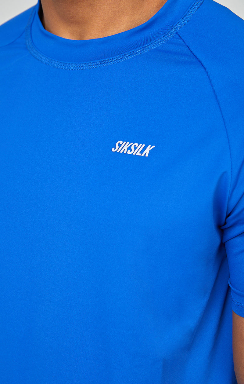 Blue Sports Curved Hem Muscle Fit T-Shirt (1)