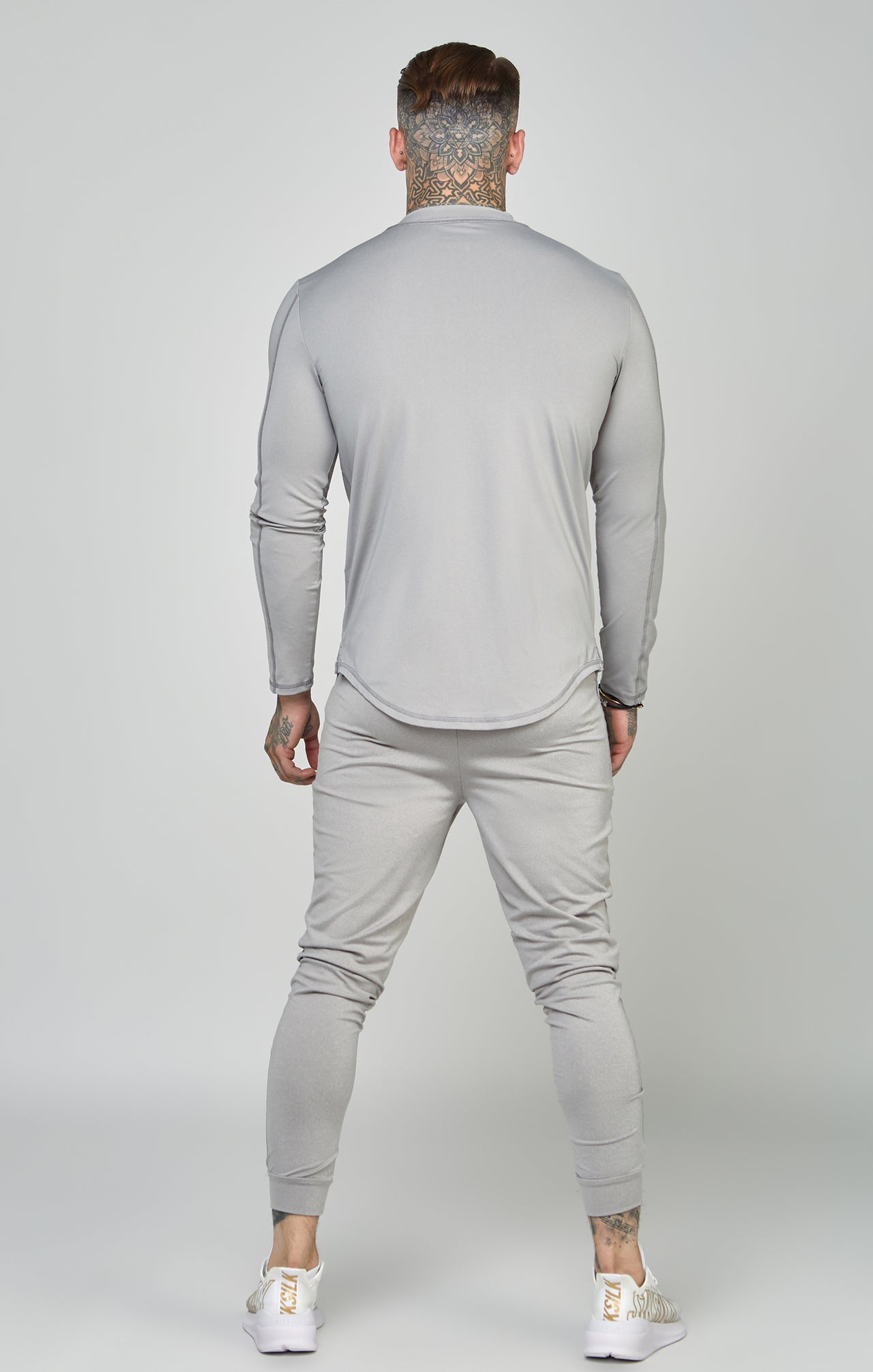 Grey Sports Muscle Fit Long Sleeve Top (4)