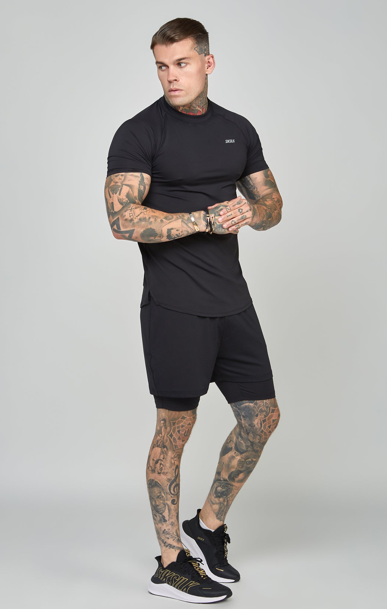 Black Sports Dual Layer Shorts (2)