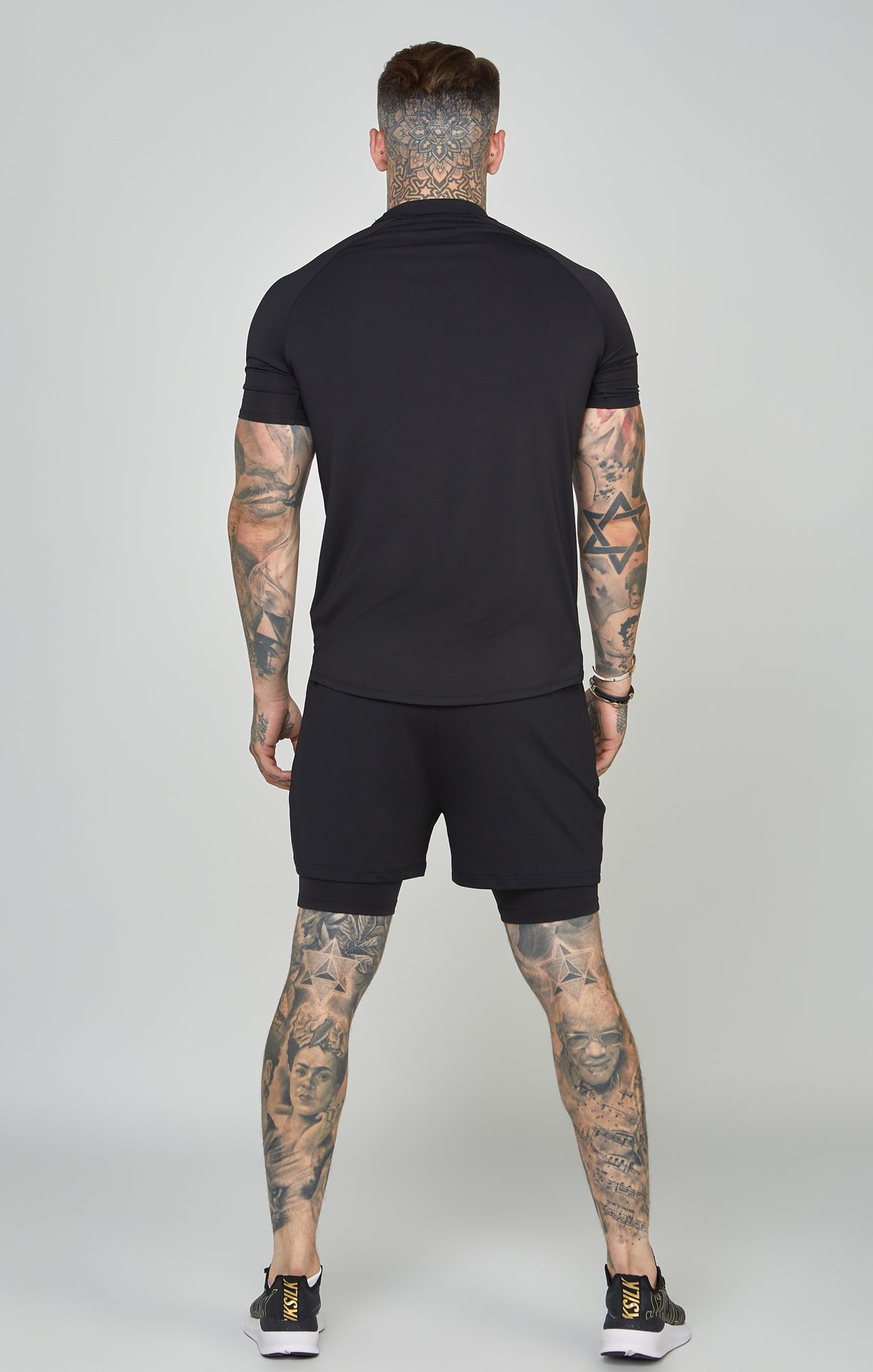 Black Sports Dual Layer Shorts (4)