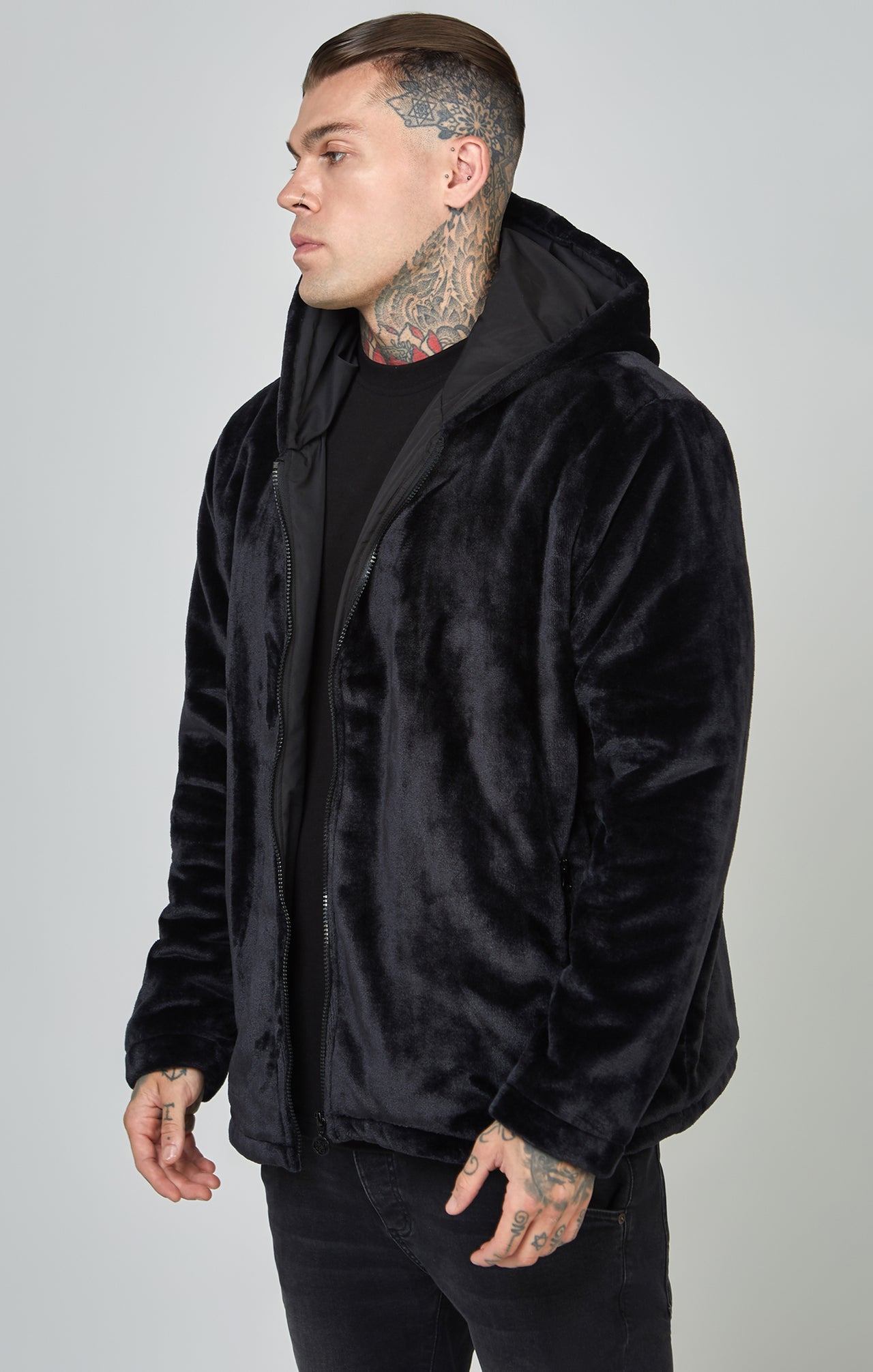 Branded Faux Fur Jacket (3)