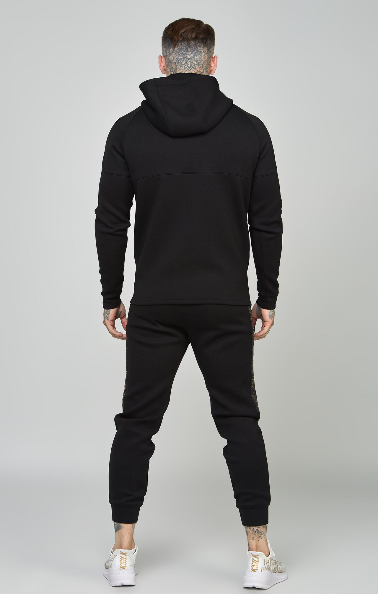 Black Taped Zip Thru Hoodie & Jogger Set (4)