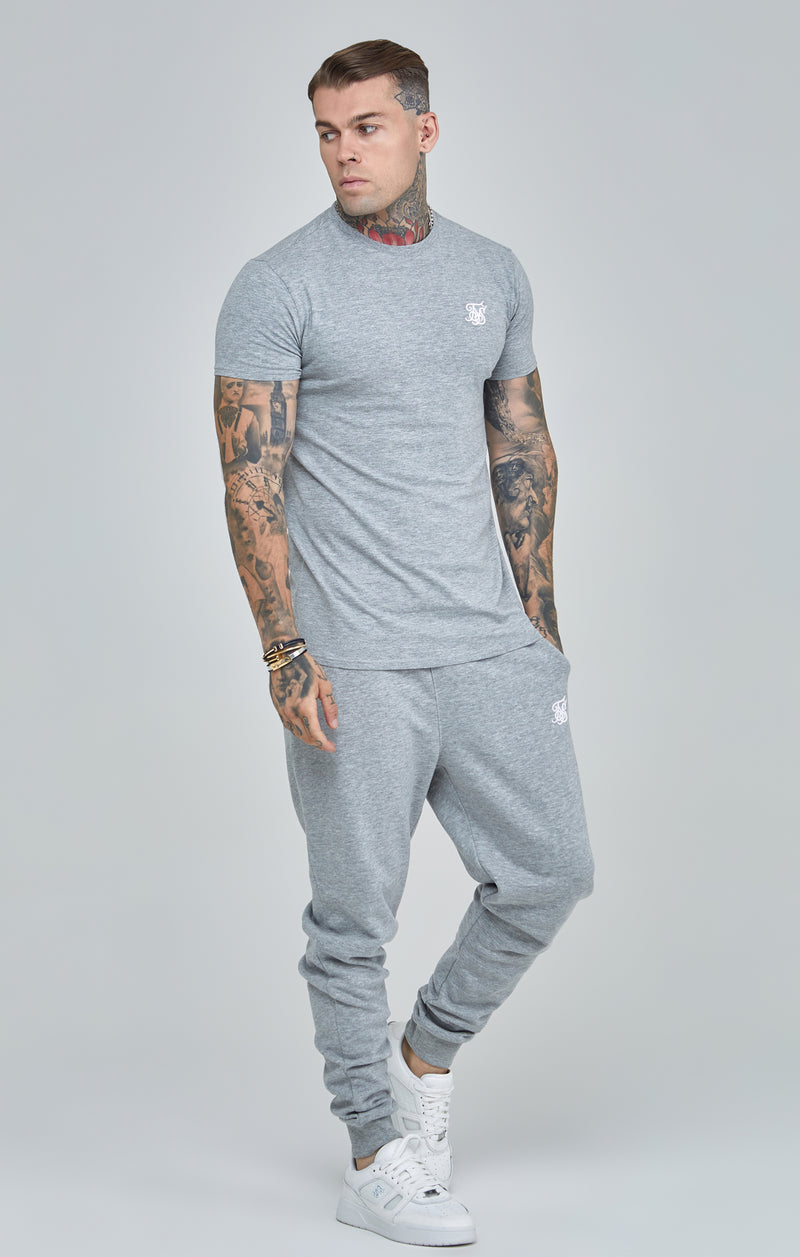 Grey Marl Essential Cuffed Joggers (1)