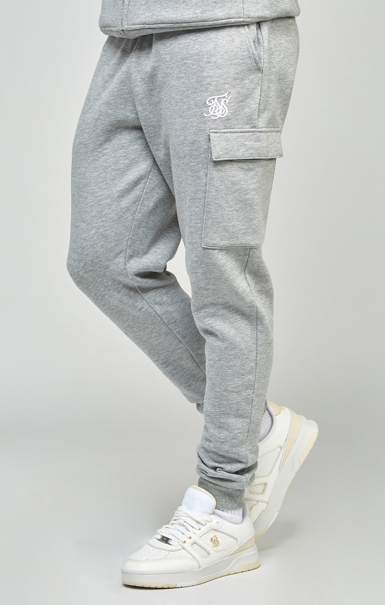 Grey Marl Essential Cargo Joggers