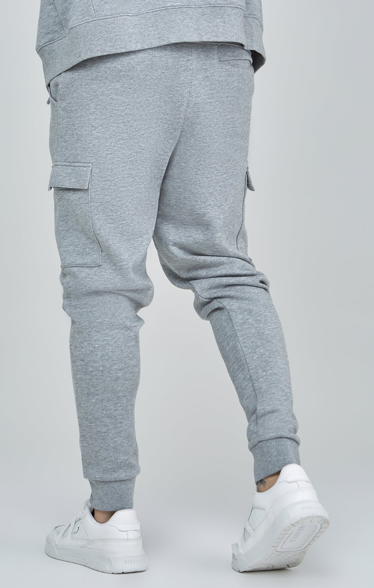 Grey Marl Essential Cargo Joggers (3)