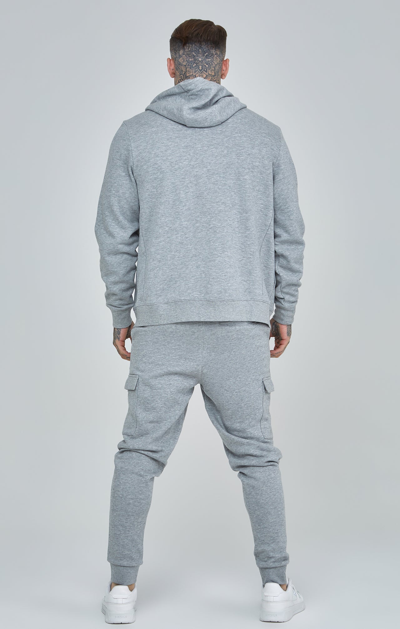 Grey Marl Essential Cargo Joggers (4)