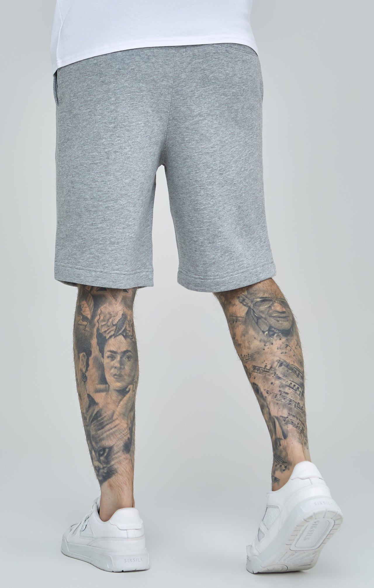 Grey Marl Essential Fleece Shorts (3)