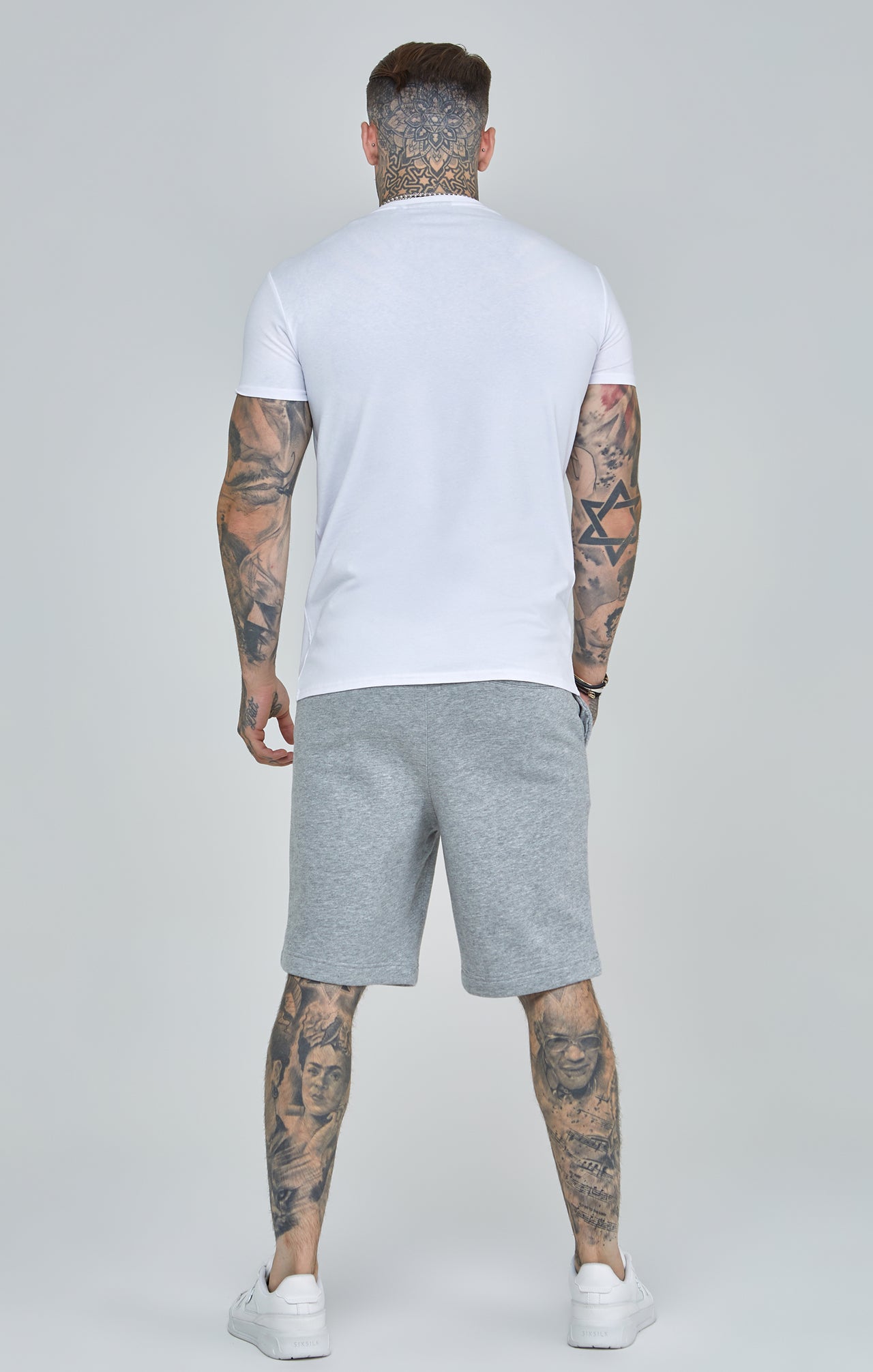 Grey Marl Essential Fleece Shorts (4)