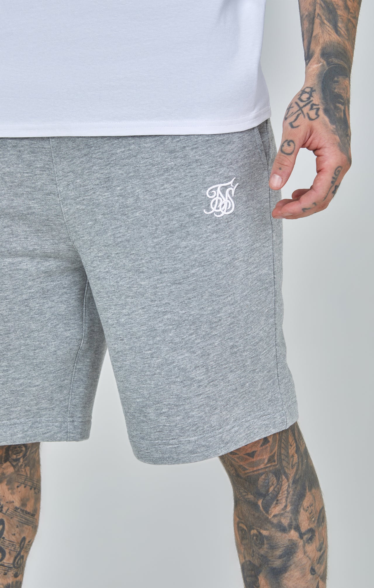 Grey Marl Essential Fleece Shorts (5)