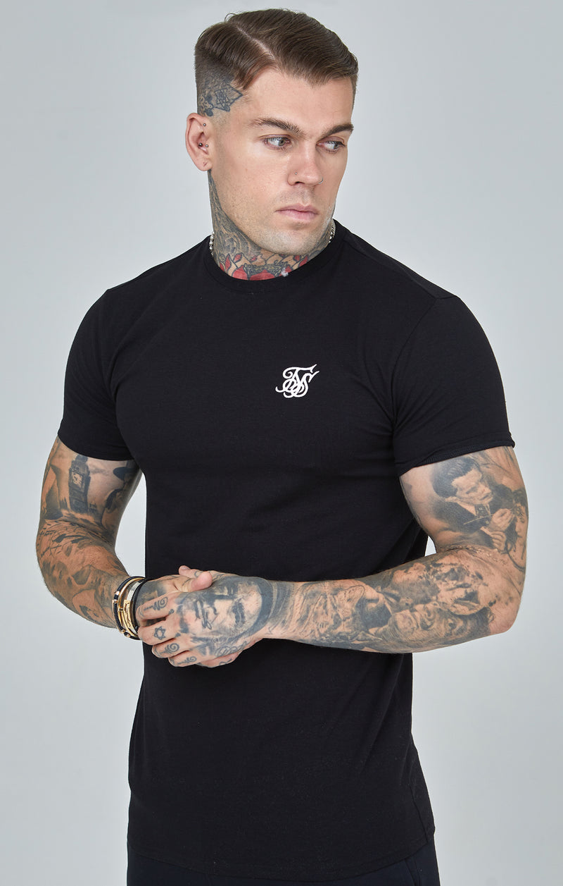 Black Essential Short Sleeve Muscle Fit T-Shirt