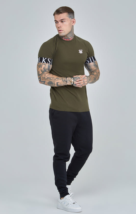 Khaki Essential Elastic Cuff Muscle Fit T-Shirt