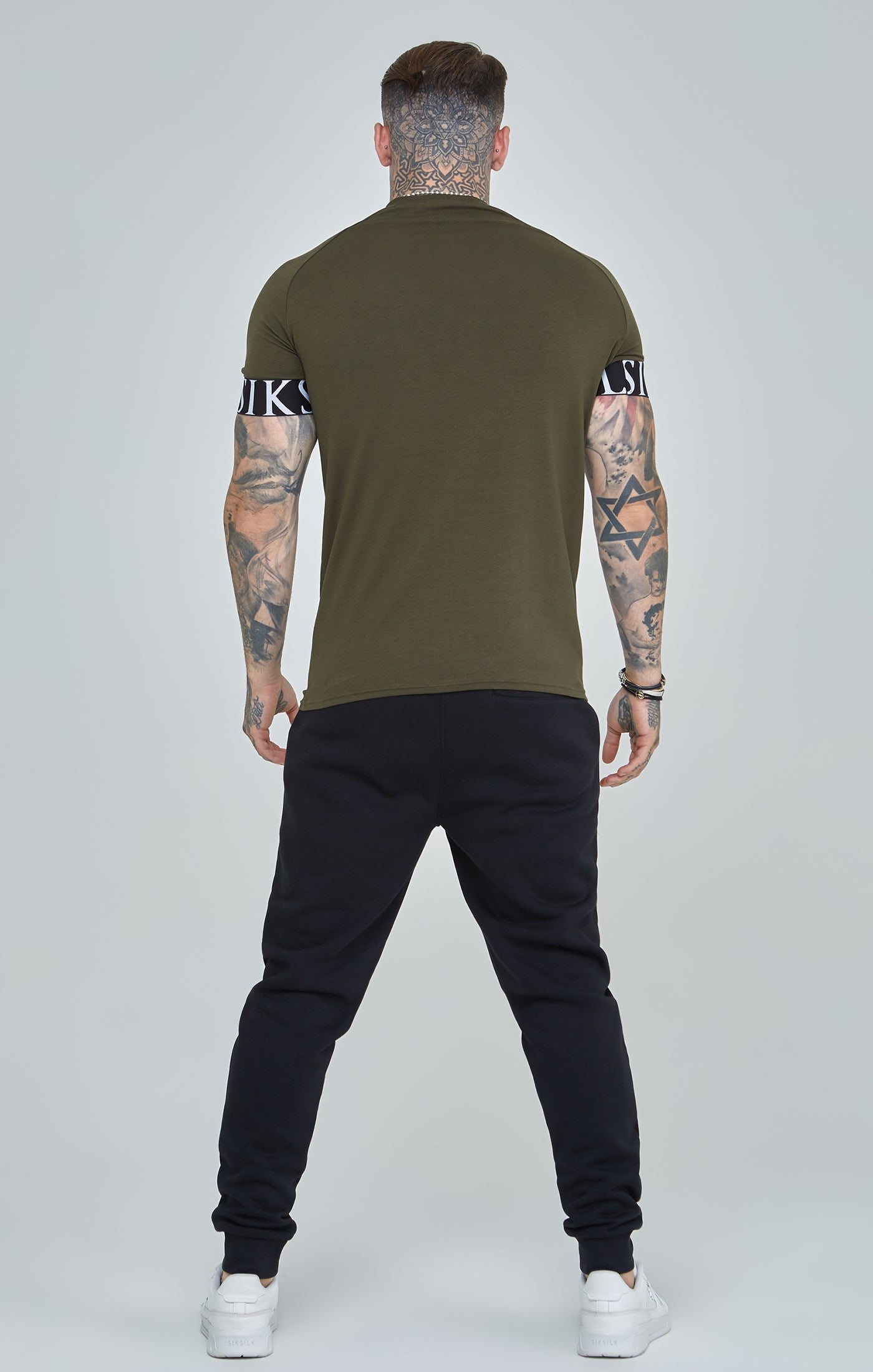 Load image into Gallery viewer, Khaki Essential Elastic Cuff Muscle Fit T-Shirt (4)